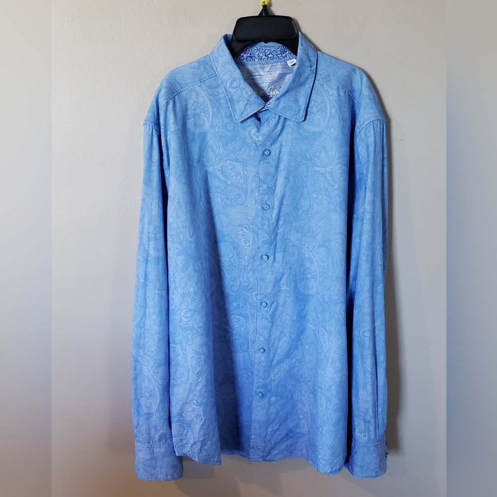 Robert Graham Andretti Light Blue Men's Dress Shirt Size 2XL